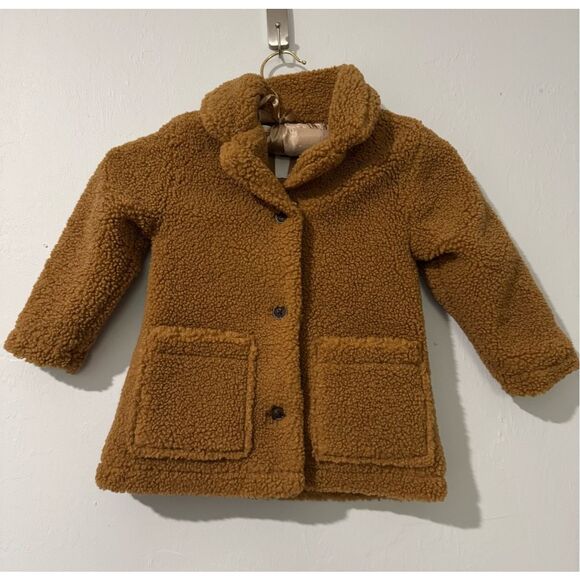 Old navy Brown teddy jacket 2T button front - Picture 1 of 7
